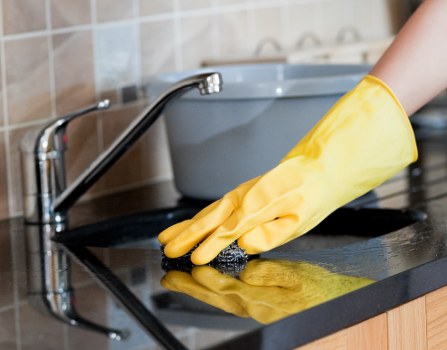 Professional end of tenancy cleaning in a rental kitchen