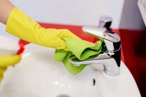 Spot cleaning a rug after a spill