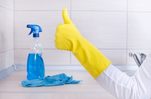 Scrubbing oven surfaces during a deep clean