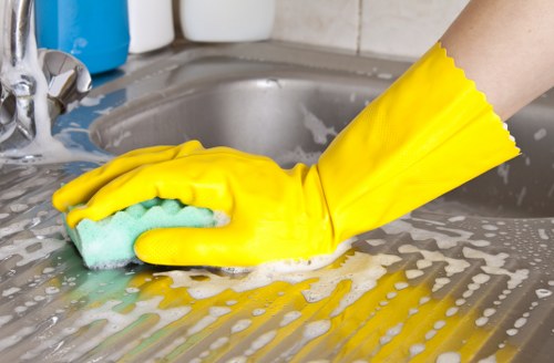 Bathroom and kitchen house cleaning checklist scene