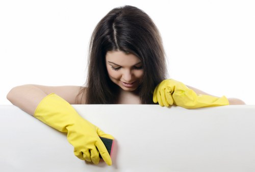 Close-up of upholstery stain removal process