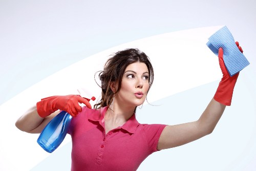 Room-by-room deep cleaning tools and supplies organized for home care