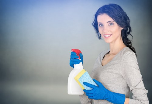 Eco-friendly office cleaning in a bright work environment